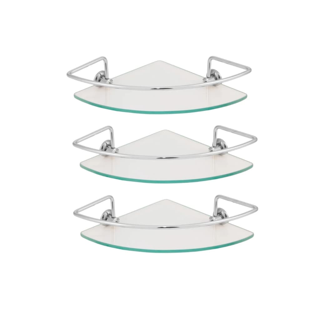 Kit 3 Suportes Prateleira Porta Shampoo Canto Vidro 6mm
