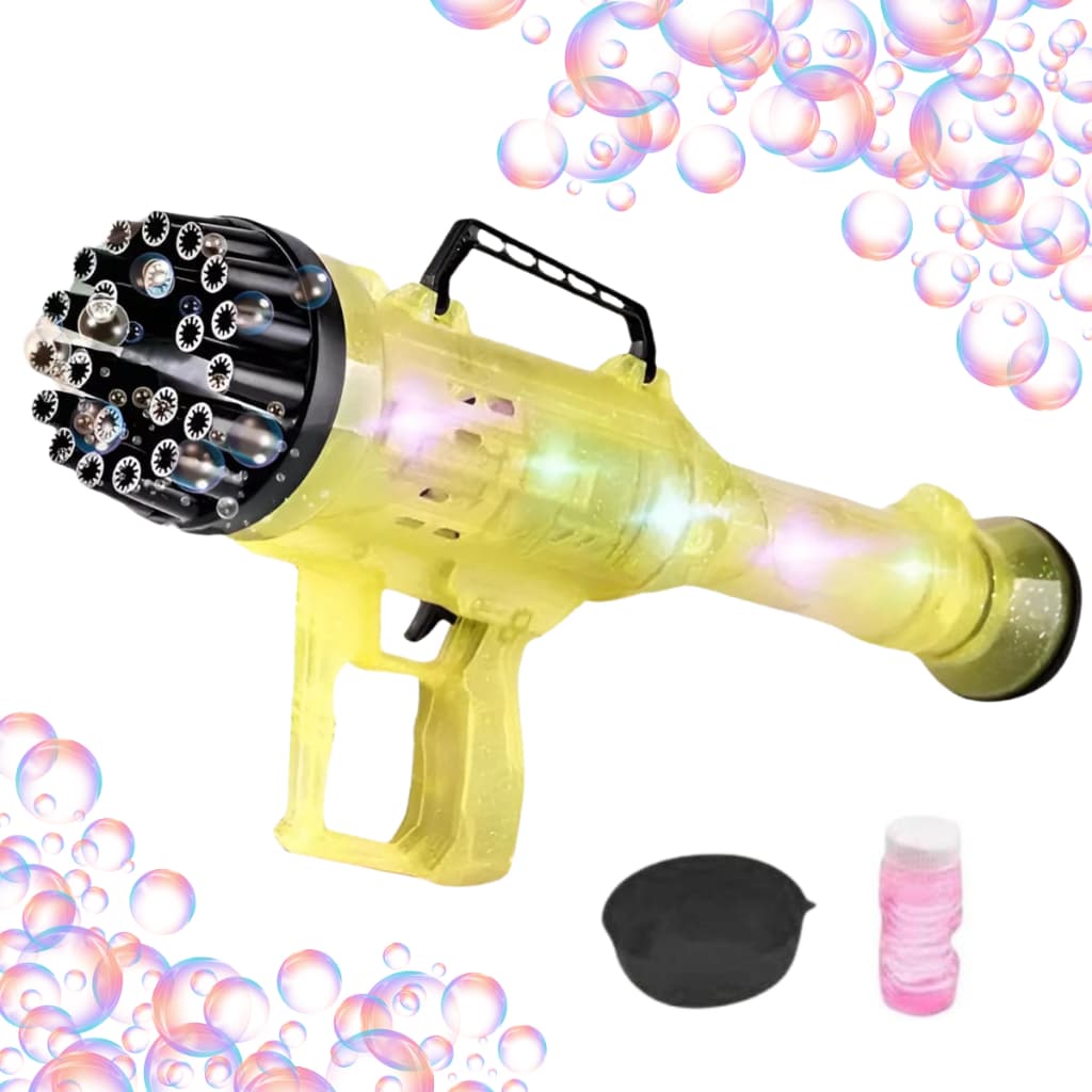 Lançador Bolha De Sabão Elétrico 21 Furos Bazuca Mortar Bubble