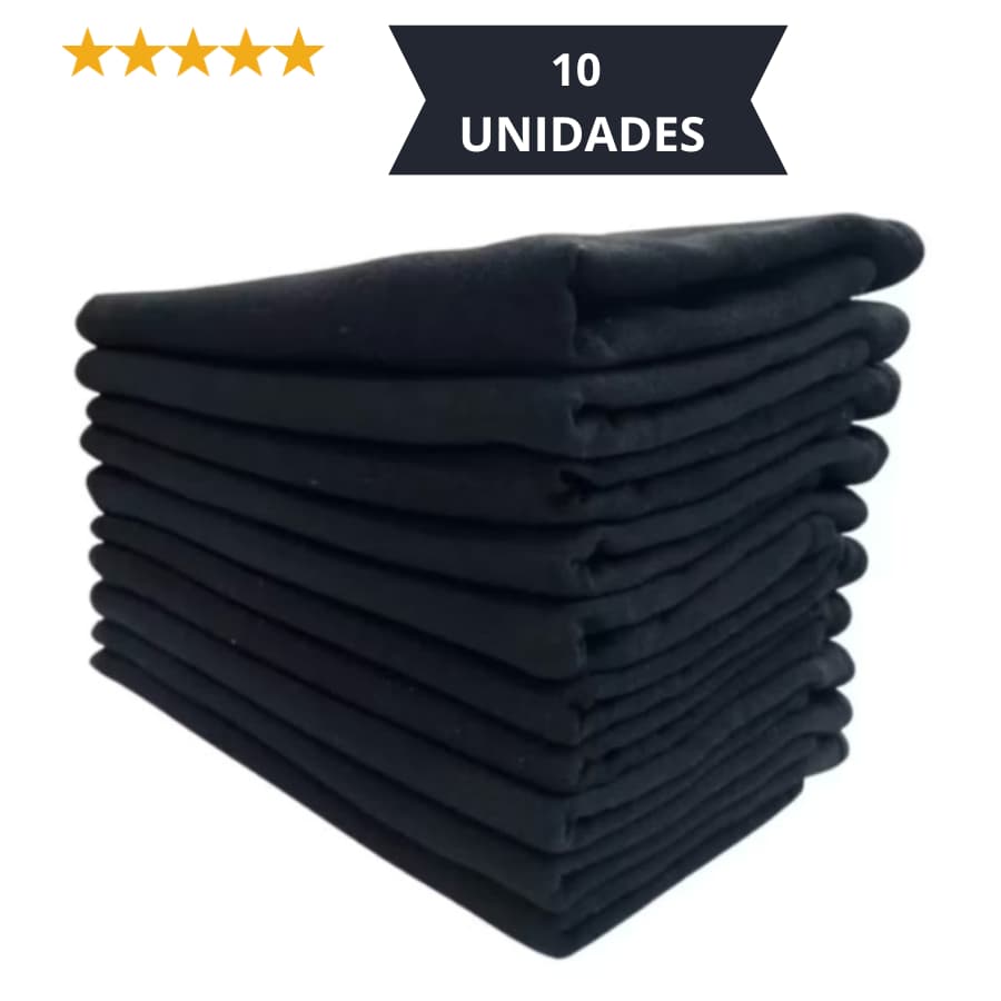 Kit Com 10 Peças Pano De Prato Bainha Preto preço de Atacado