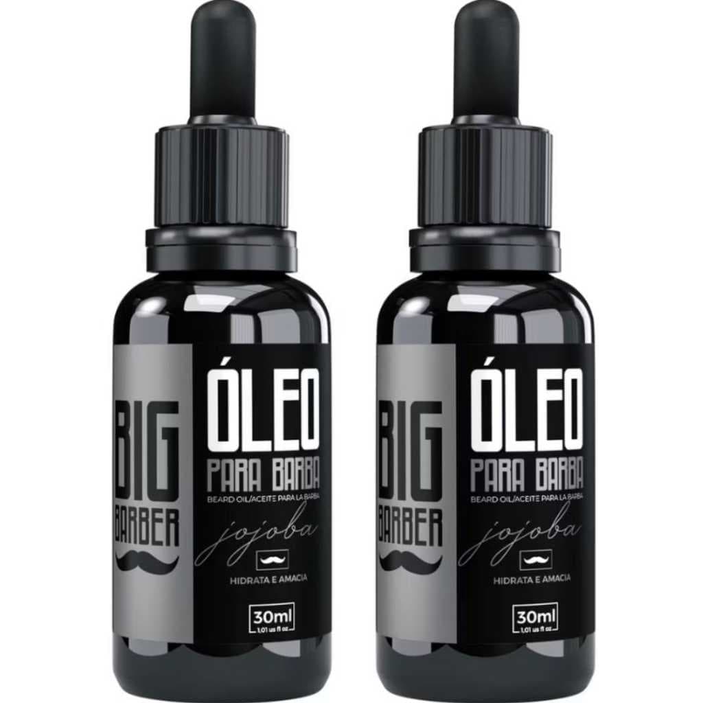 2 Óleo Para Barba Jojoba Big Barber 30 Ml Hidrata E Alinha Os Fios
