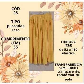 Saia plissada chiquérrima cod. 8 amarela