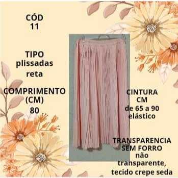 Saia plissada chiquérrima cod. 11 rosa claro