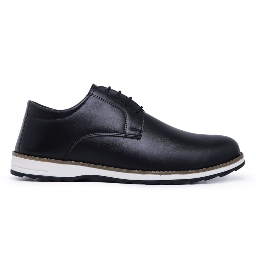 Sapato Social Masculino Oxford Casual de Amarrar Preto