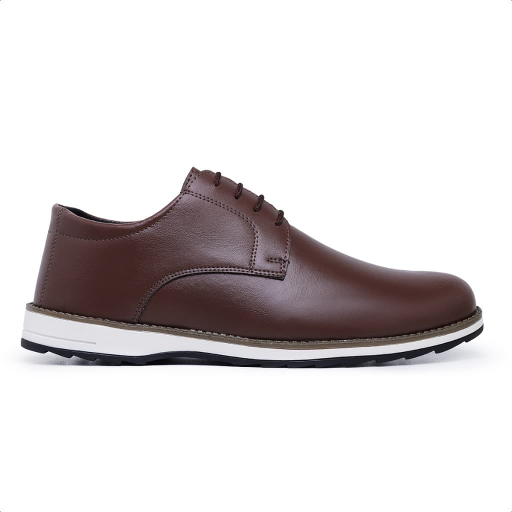 Sapato Social Masculino Oxford Casual de Amarrar Capuccino