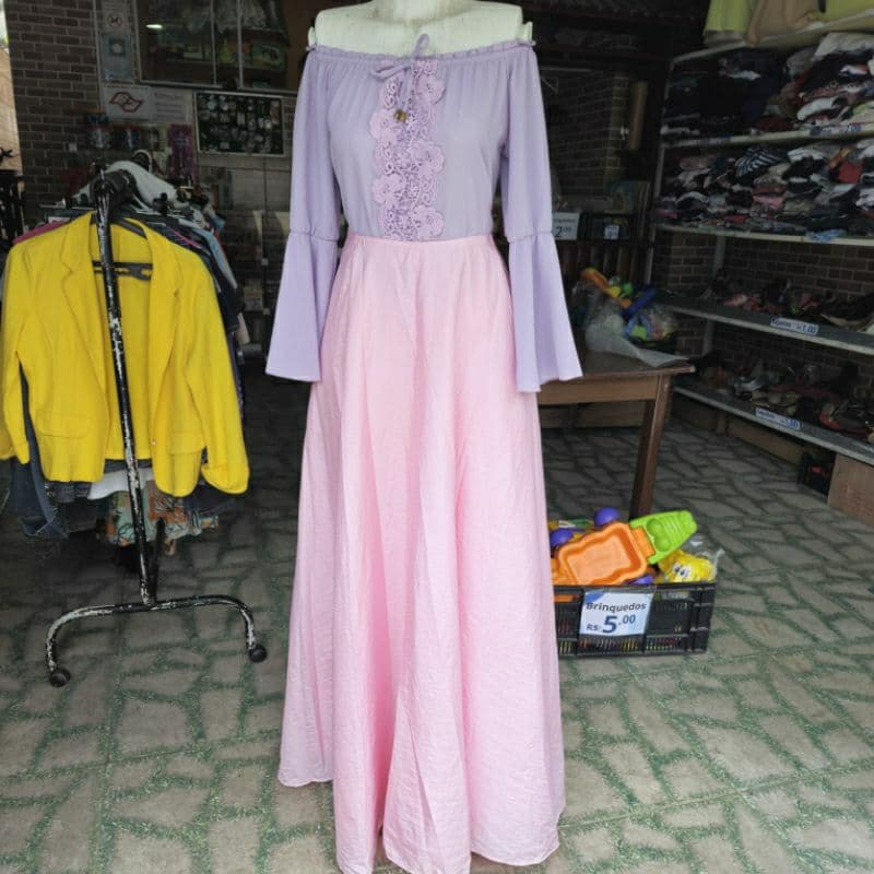 Conjunto blusa e Saia Longa (Fantasia de Princesa, adulto)