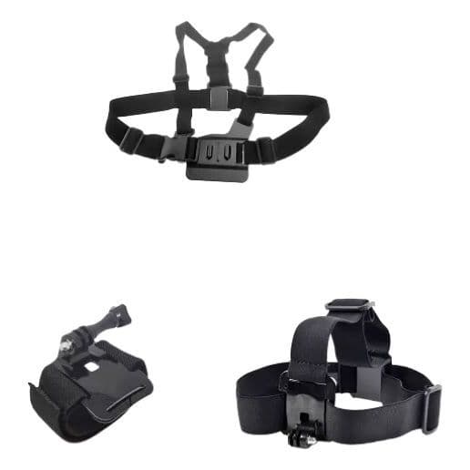 kit com suporte de peitoral cabeça luvas gopro sjcam eken