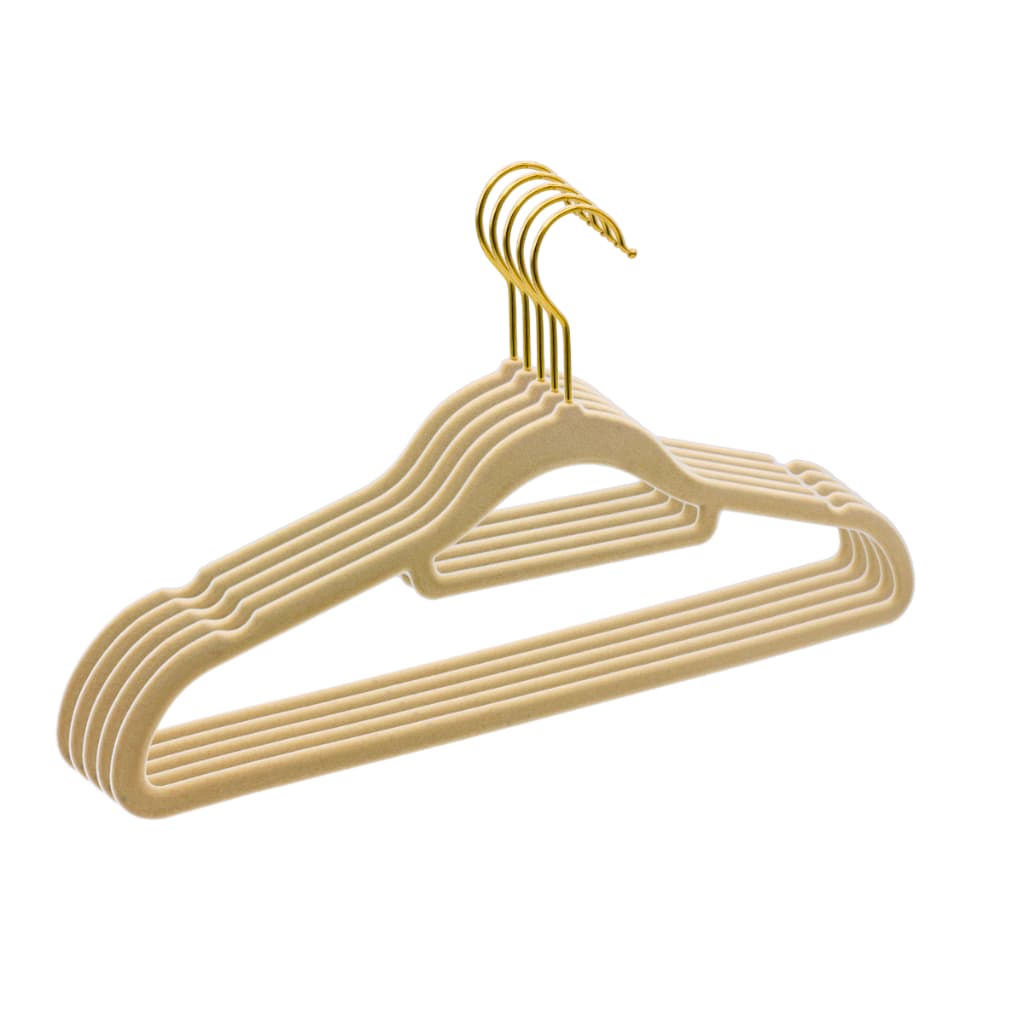 10 Cabides de Veludo com Gancho Dourado Giratório Adulto
