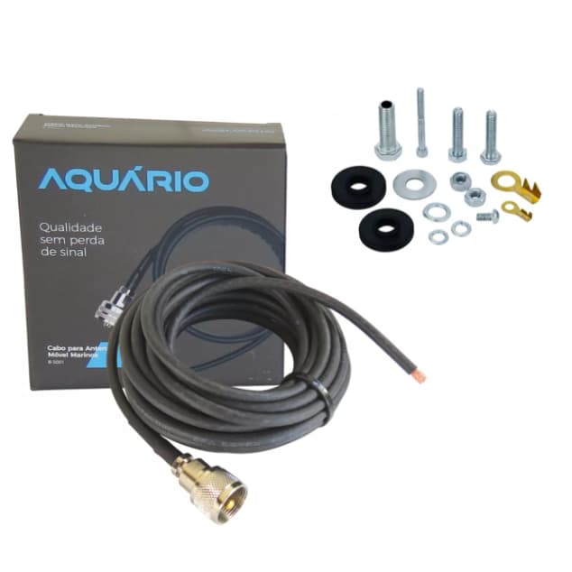 Cabo Coaxial Rg58 5,5 Metros Px B-3001 Aquário + Kit Parafusos Anti-furto R-30