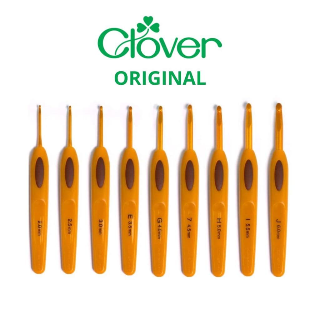 Agulha De Crochê marrom Clover Soft Touch ORIGINAL Ergonômica Super premium