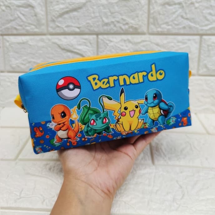 Estojo escolar Pokémon, estojo de lápis personalizado, estojo com nome