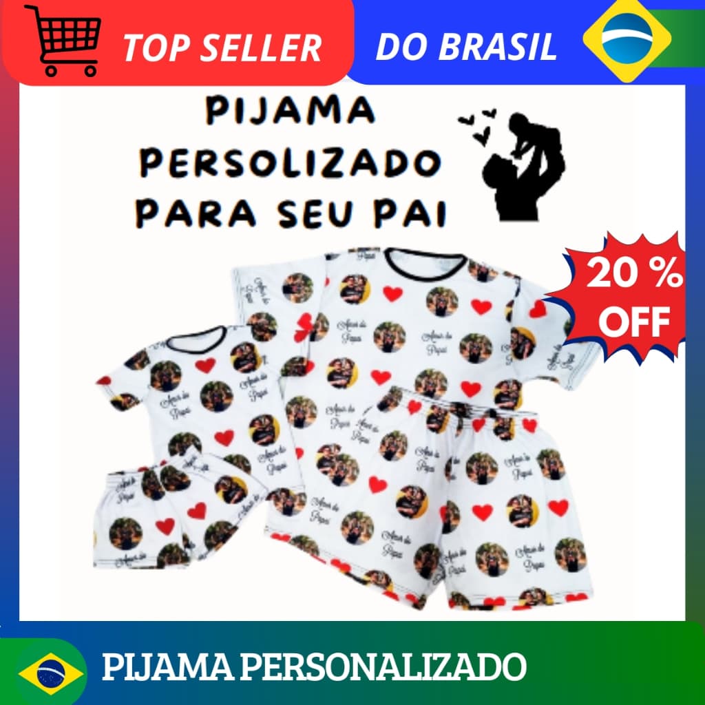 Kit Pijama Personalizado com Fotos Lembrança para Pais