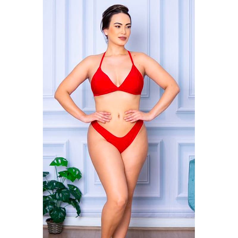 Biquíni Asa Delta Básico Classico Top Bojo 36 a 42 Preto Vermelho Rosa Branco Fashion Praia Verão