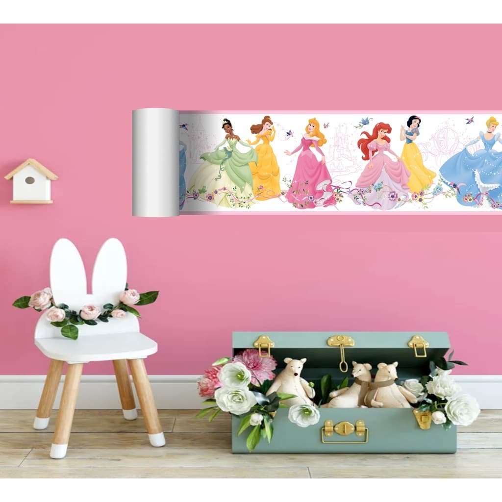 Faixa Decorativa Infantil Menina Princesas Adesivo Papel de Parede 1,00 x 0,15 PRINCESAS F1