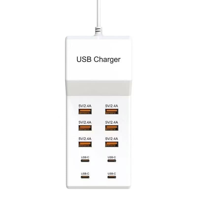 Estação De Carregamento Usb De 50w Com 6 Usb A / 4 Usb C