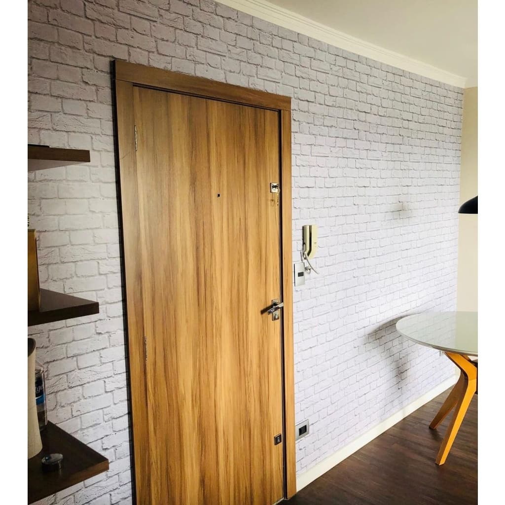 Papel de Parede Painel Autoadesivo Lavável Fosco 1,00 x 0,50m TIJOLINHO BRANCO
