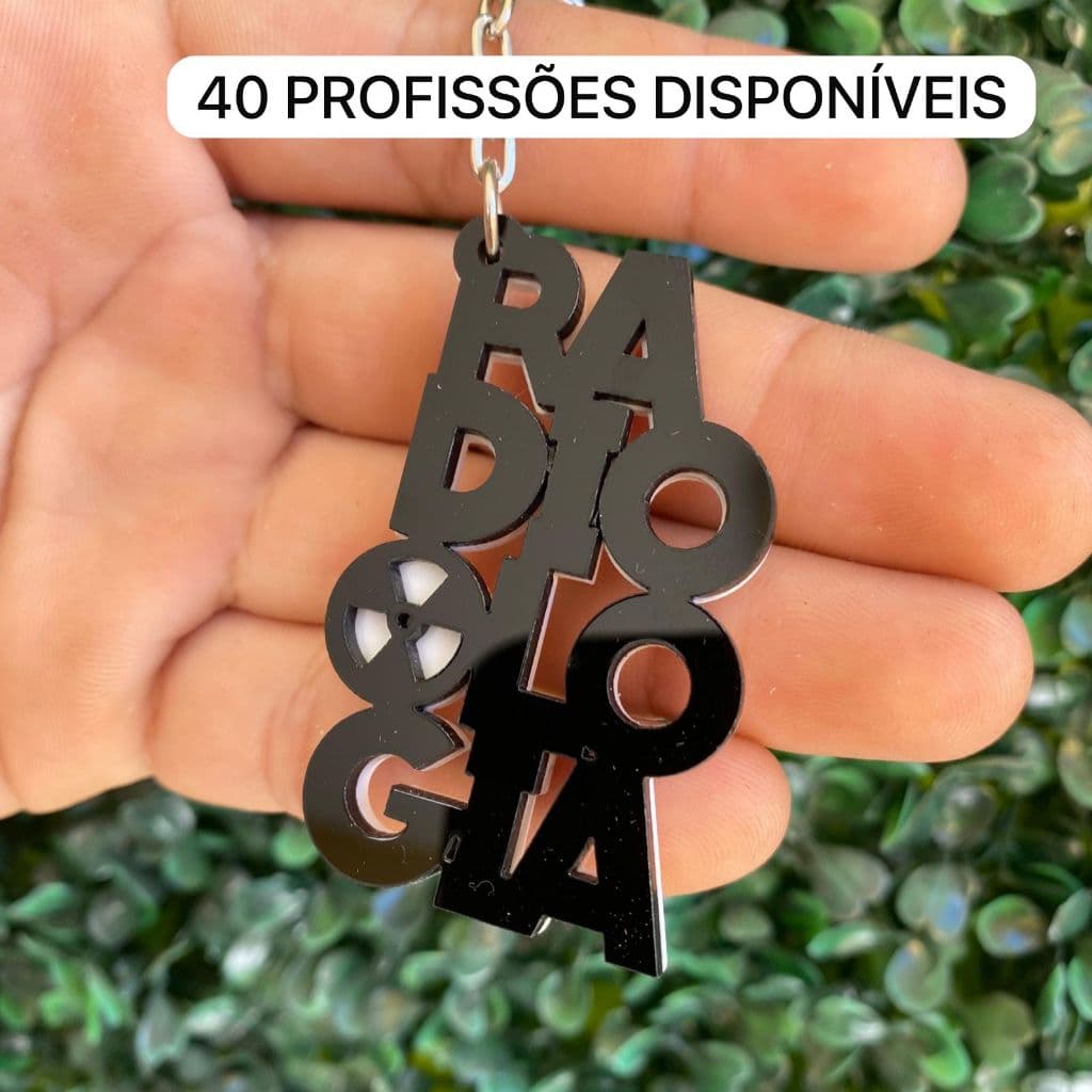 Chaveiro de Profissão em Acrílico Personalizado 5cm
