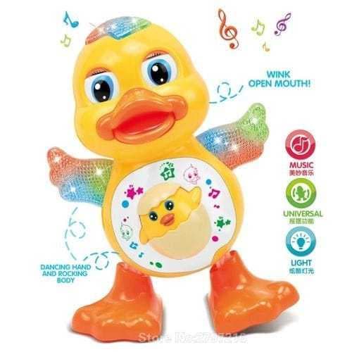 Brinquedo Patinho Pato Bichinho Dançarino Musical Com Som Luz Infantil