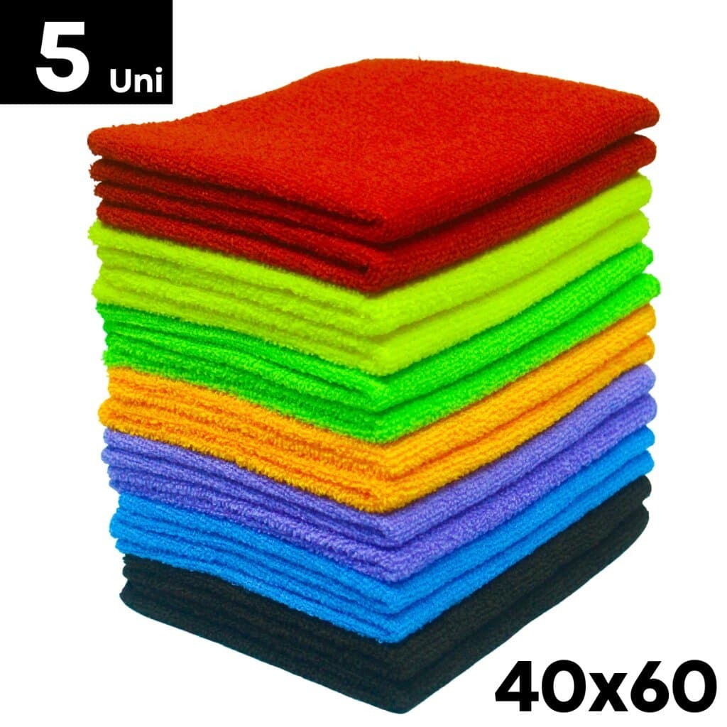 Kit C/ 5 Panos Microfibra 40x60 limpeza em Geral Multiuso
