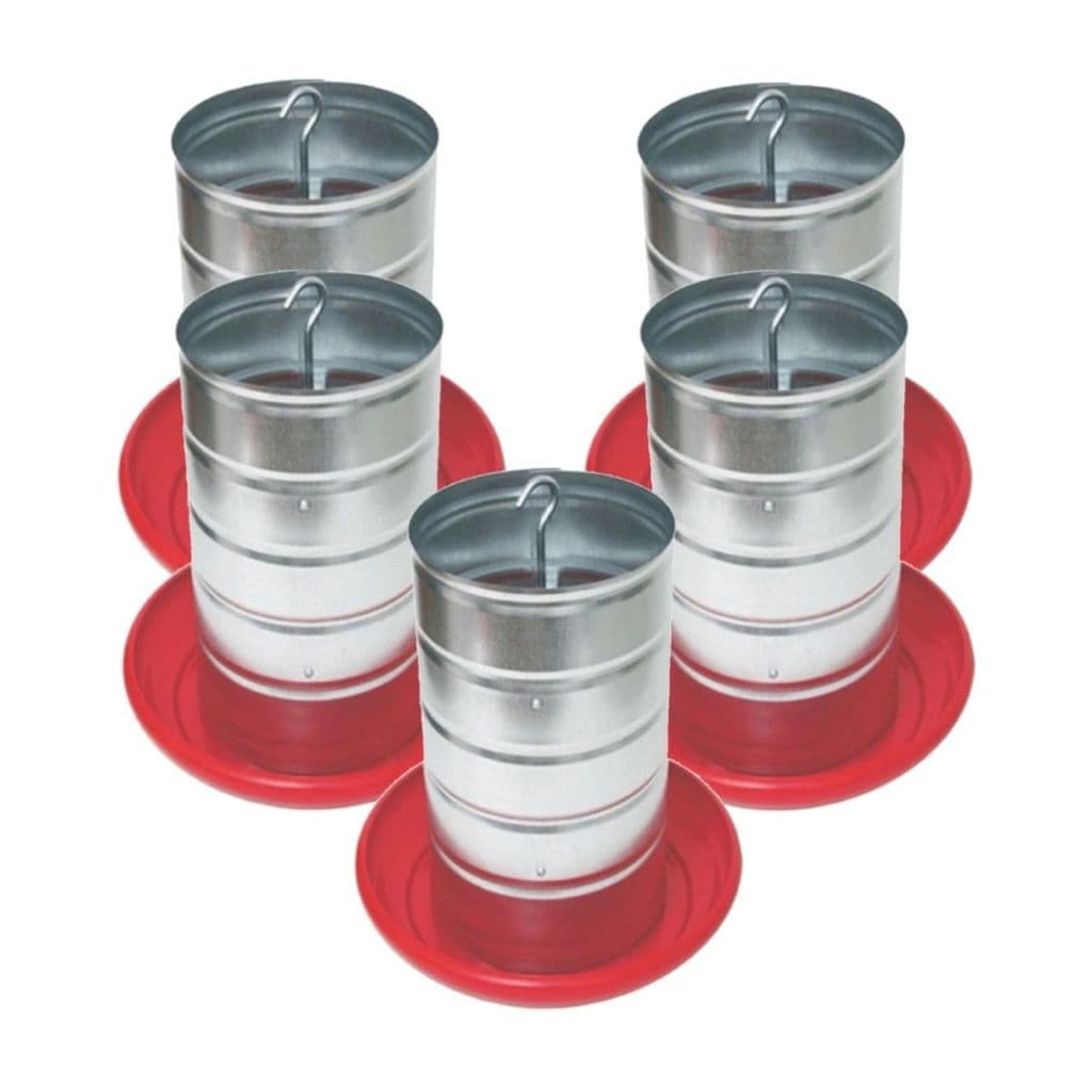 Kit 5 Comedouros 10 kg Tubular para Aves Frango Galinha Codorna