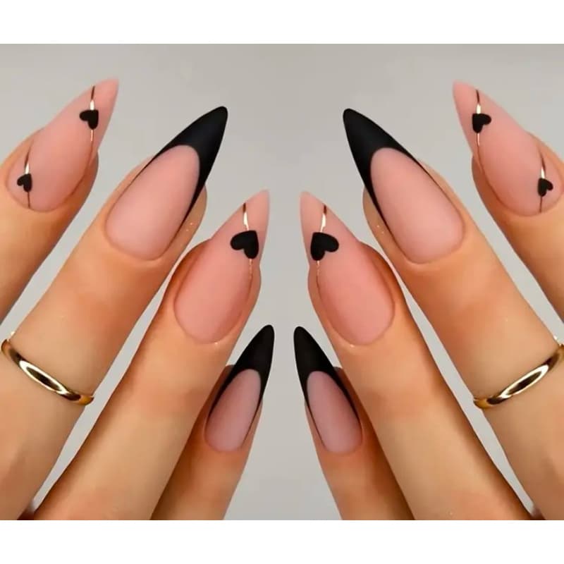 kit 24 unhas postiças natural decorada unha postiça + 1 peça de lixa de unha + 1 cartela de cola geleia francesa