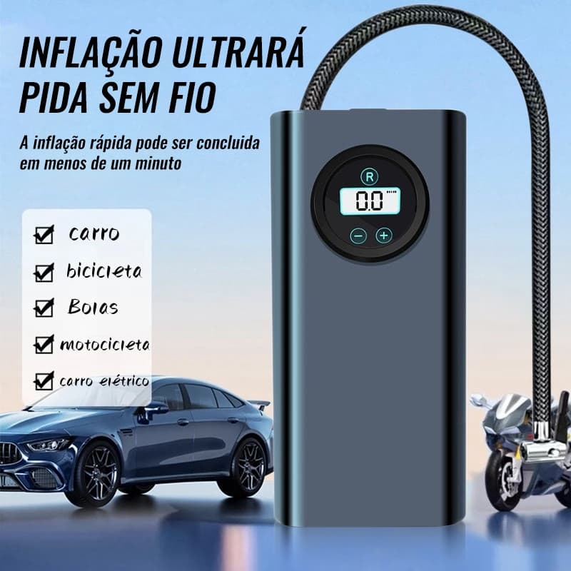 Mini Compressor de Ar Portátil Recarregável Digital USB Calibrador de Pneu Profission para Carro