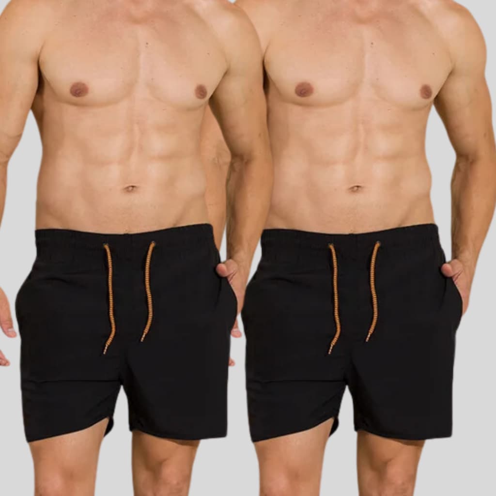 Kit 2 Bermudas De Nylon Cordão Ajustável Mauricinho Elástico Cintura Básico Qualidade Premium Verão