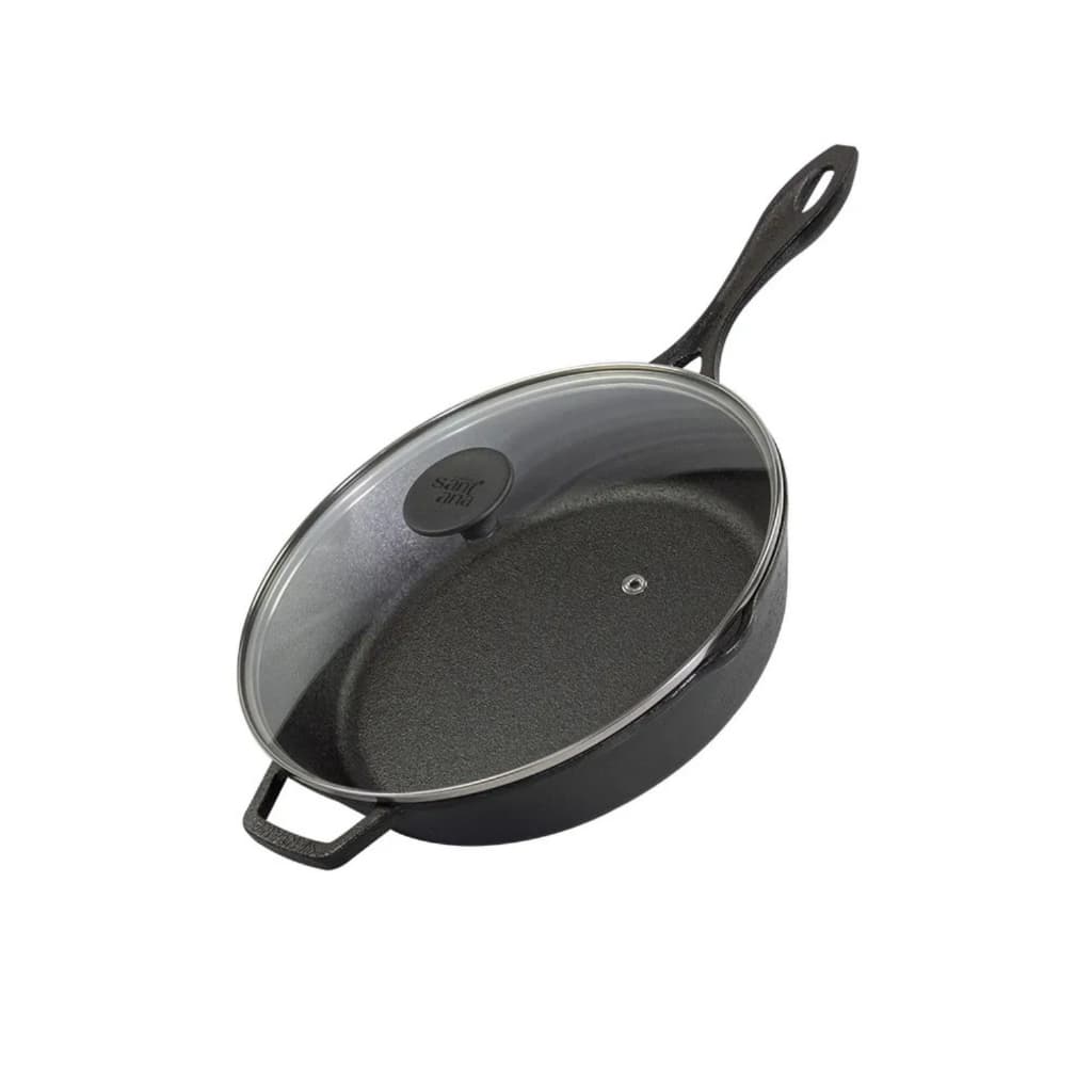 Frigideira 28cm De Ferro 3,69L Com Tampa De Vidro Santana