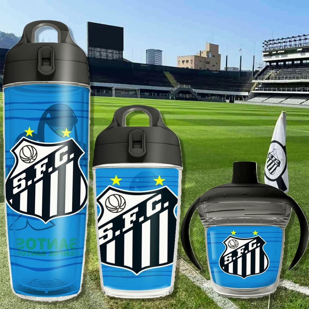 Garrafas de Água Santos Linha Sports Para Academia Escola Esportes e Copo Infantil para Transição