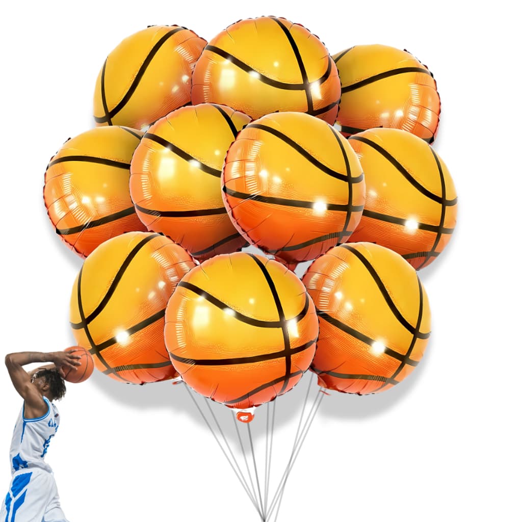 Kit Balão Basquete Bola Decoração NBA Metalizado Grande - 18 Polegadas