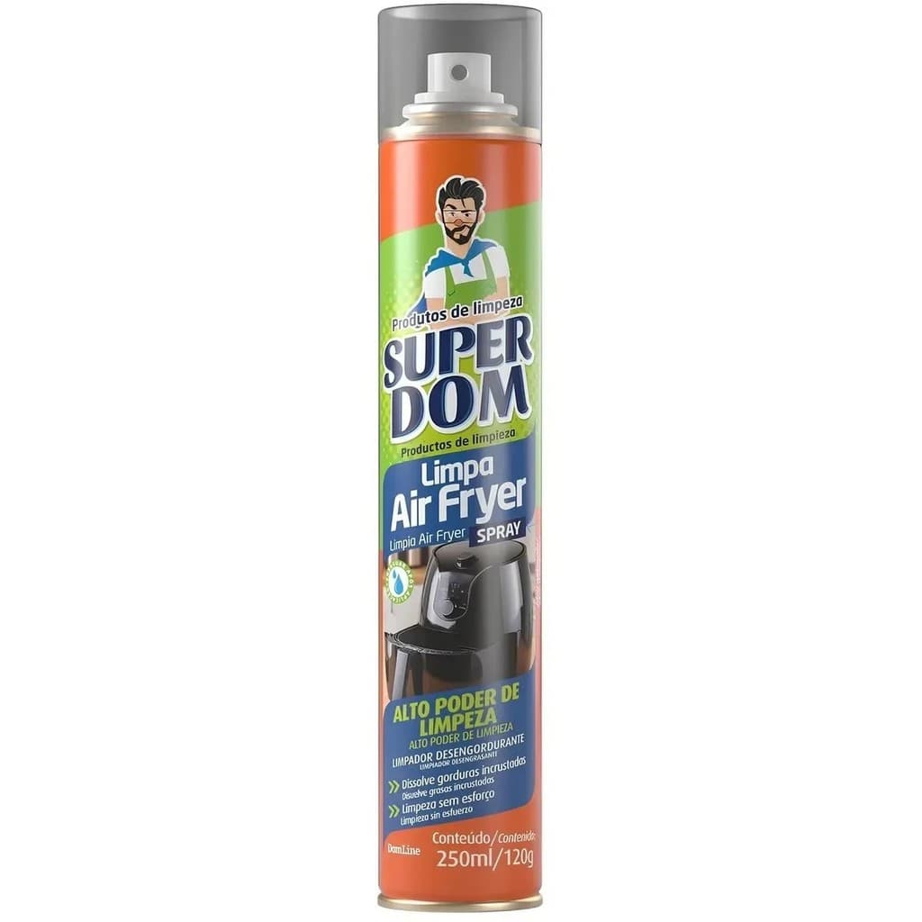 Limpa Air Fryer Super Dom Limpeza Sem Esforço Spray Desengordurante250 Ml