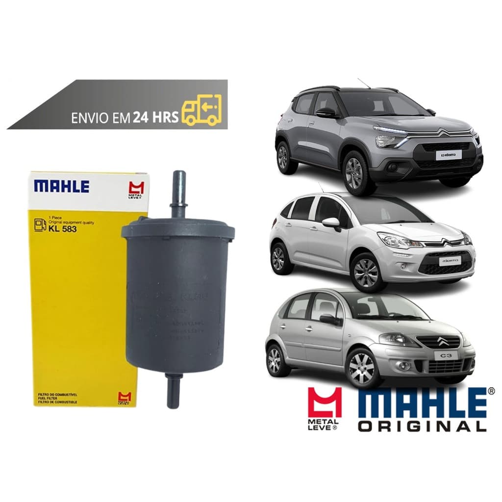 Filtro de Combustivel Citroen C3 todos de 2003 a 2024 Original Mahle Metal leve
