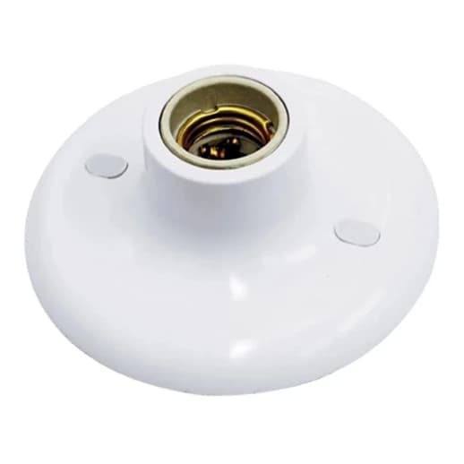 Plafon Branco Com Bocal de Porcelana E27