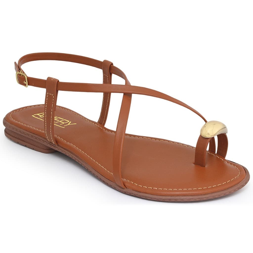 Sandália Rasteira Feminina Tiras Cruzadas Confortável Elegante - Amery Shoes