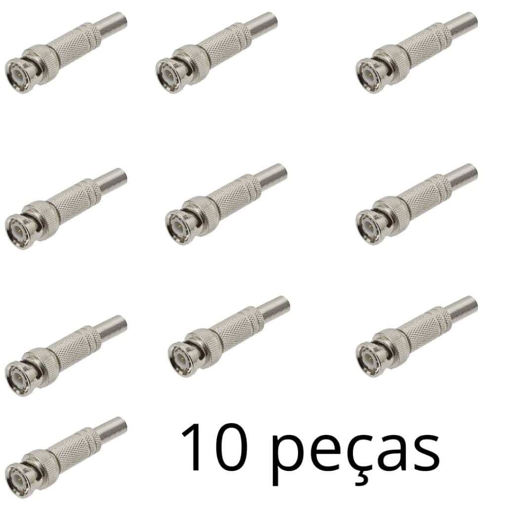 CONECTOR BNC COM MOLA 10 PEÇAS