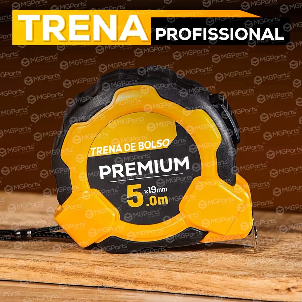 Kit 2 Trena Profissional 5 Metros Emborrachada Com Trava Metros Fita de Aço