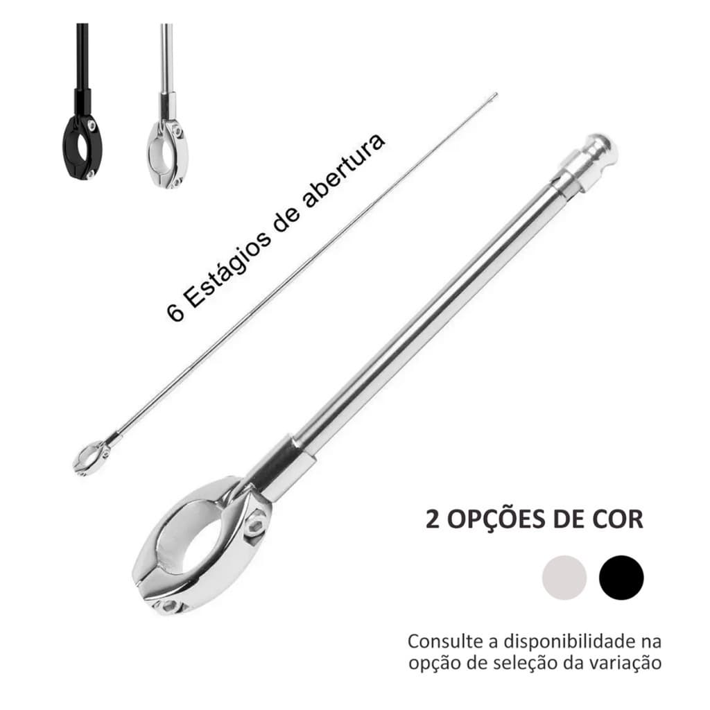 Antena Corta Pipa Moto Honda Cg Fan Titan 6 Estágios Reclinável Guidão