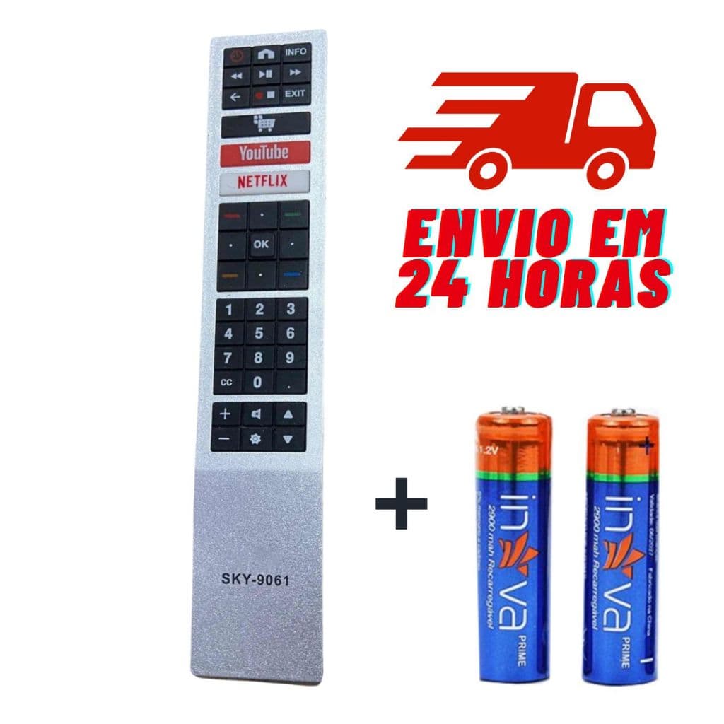 Controle Remoto Para Tv Aoc Led Smart 4k - Youtube Netflix
