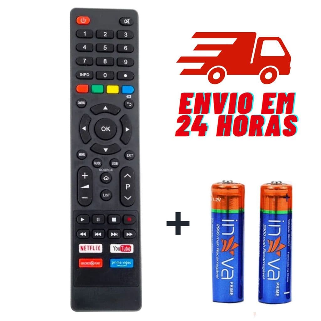 Controle Remoto para TV Smart Philco com Netflix / Youtube / Globo Play / Prime Vídeo