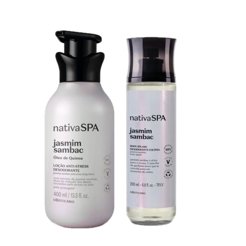 Kit Nativa SPA Jasmim Sambac: Loção Corporal 400ml + Body Splash 200ml