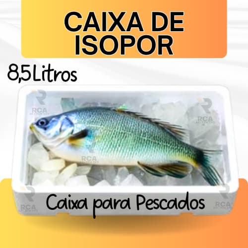 1 Caixa De Isopor Eps 8,5 Litros Para Pescados E Alimentos