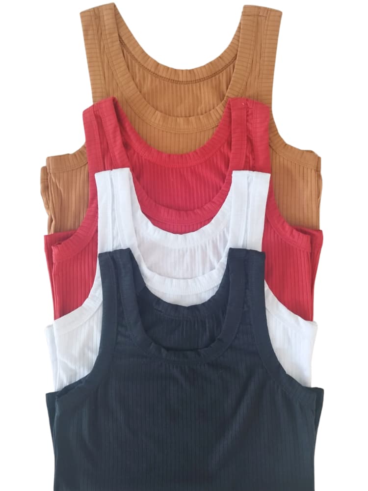 Blusa Regata Feminina Canelada Blusa Casual Blusinha Básica Tendência