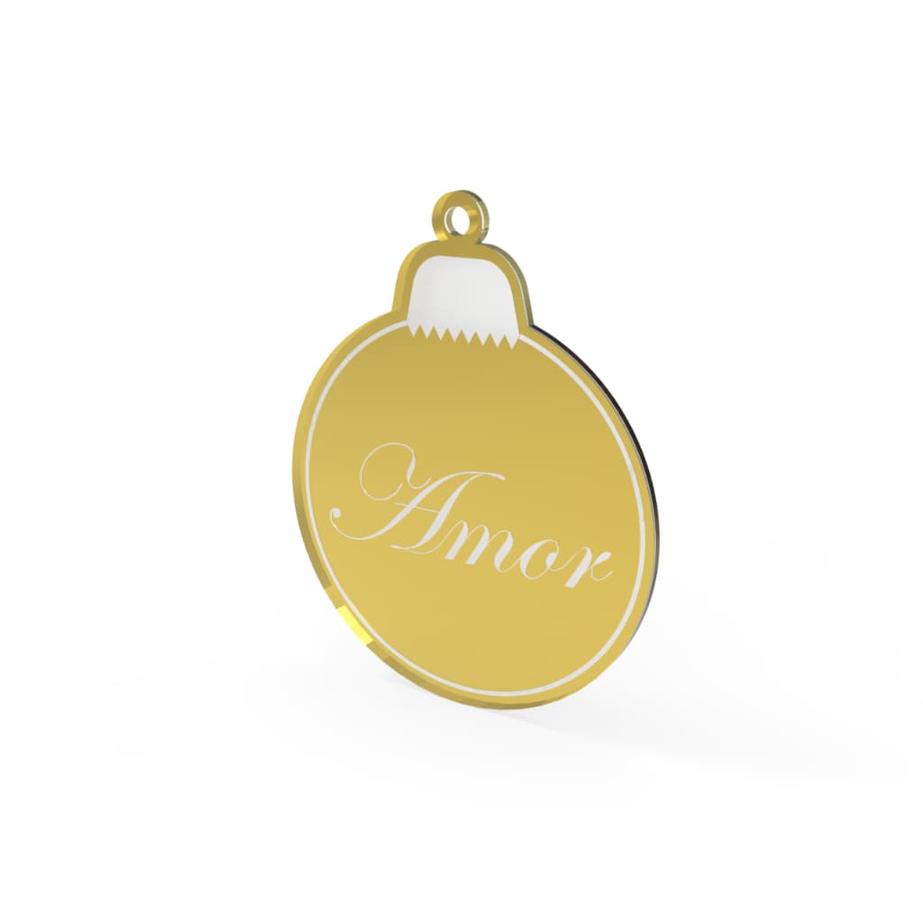 BOLA DE NATAL EM ACRILICO GRAVADO - PERSONALIZADO - 10 UNIDADES!