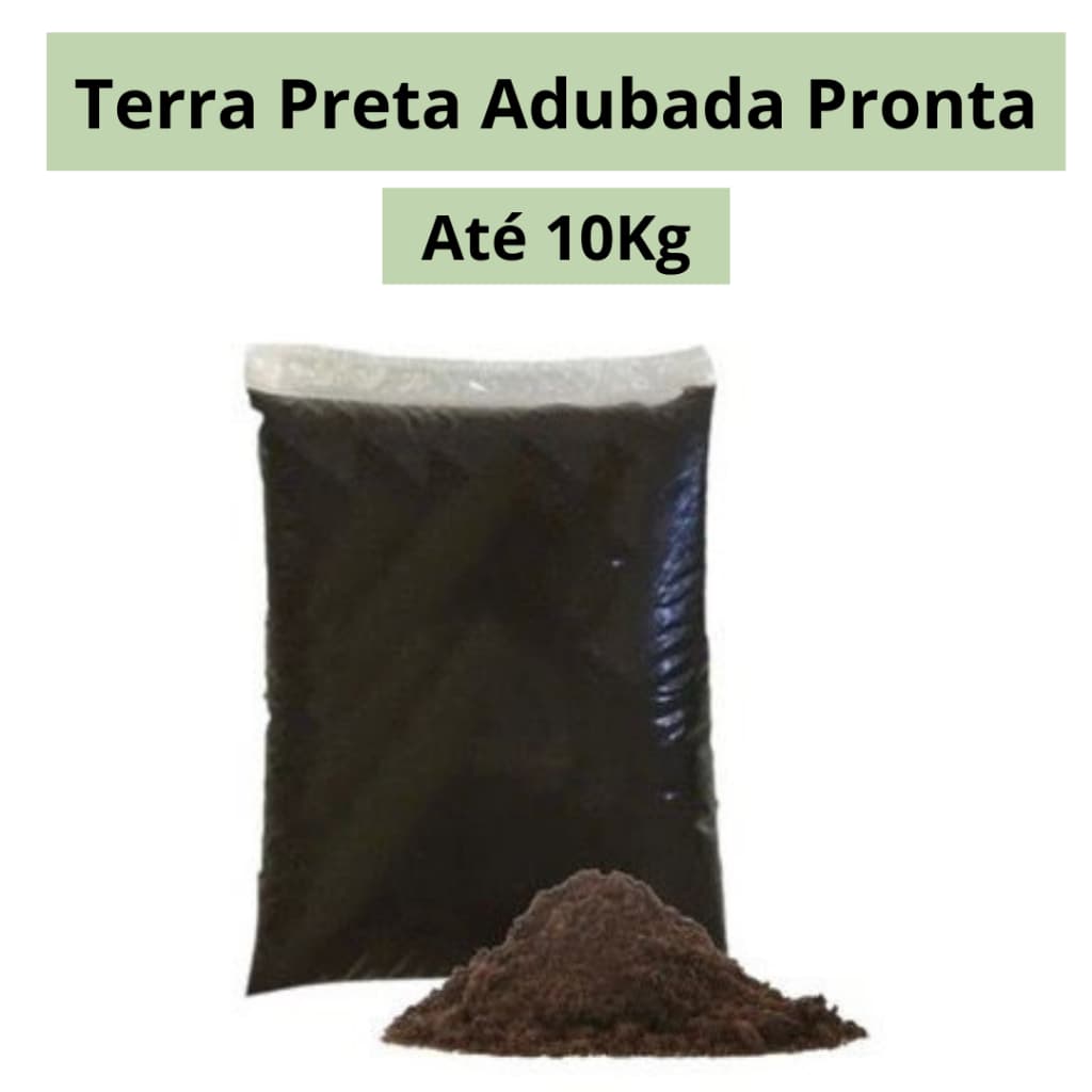 Até 10Kg Terra Vegetal PRETA Adubada - Pronta para Plantar - Para mudas, plantas, flores e similares.
