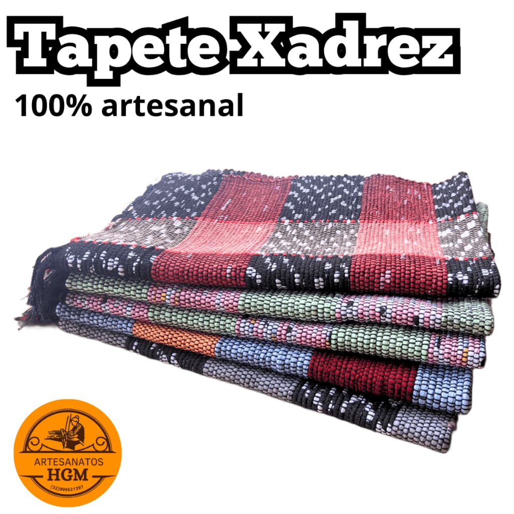 Tapete xadrez porta casa capacho cozinha útil malha retalho artesanal