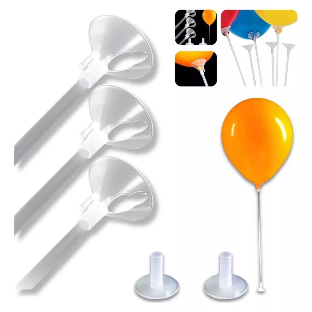 Base Mesa Adesivo Para Bexigas Festa + Varetas Suporte 33cm - Atacado