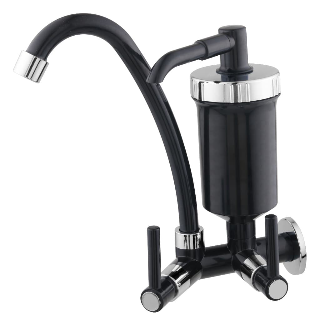 Torneira ABS Cozinha Parede 2072 Bica Alta Com Filtro C62 Preta
