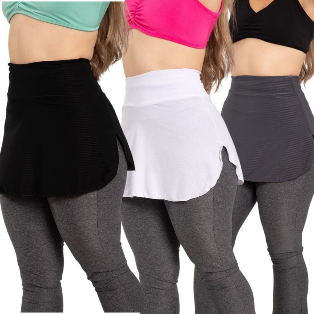 Kit 3 Saia Tapa Bumbum Para Ginastica Cardio Treino Corrida