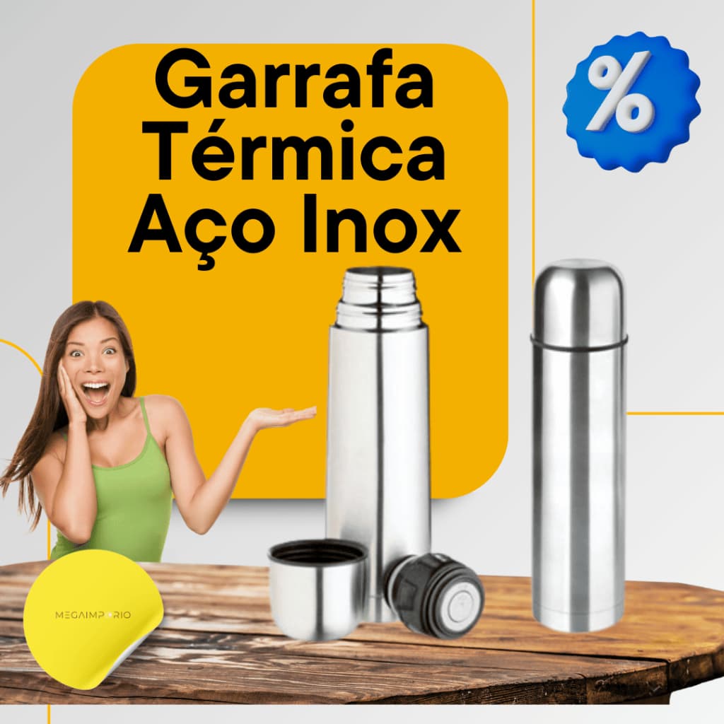 Garrafa Térmica Inox - Quente ou Gelado 500ml
