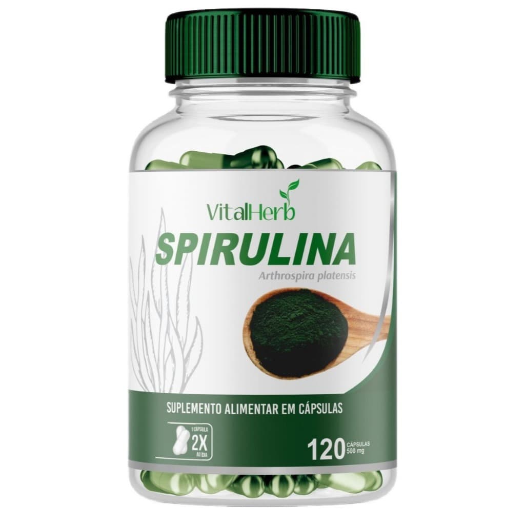 2 Spirulina Pura 120 Caps Original 500mg (Total 240Caps)