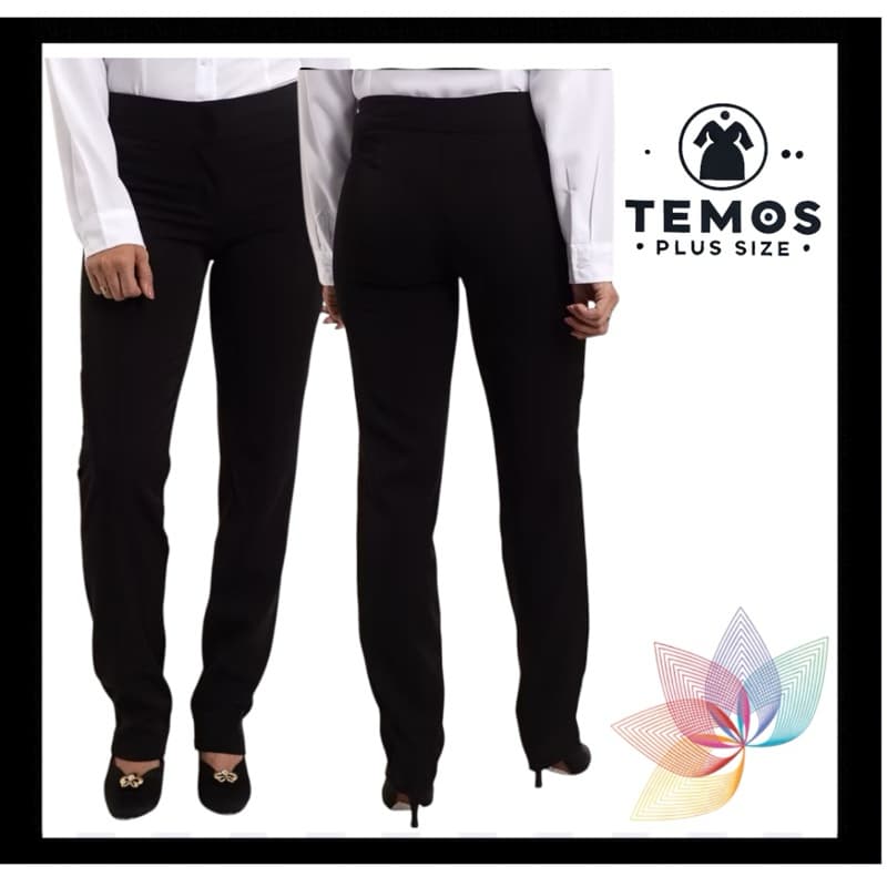 Calça Feminina Social Preta e Azul Marinho Elastano Direto Da Fábrica